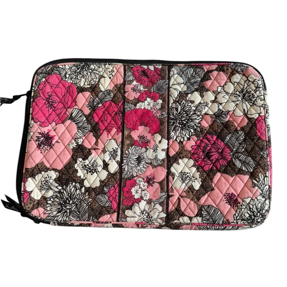 Vera Bradley Floral Quilted Laptop Sleeve - Pink and Brown